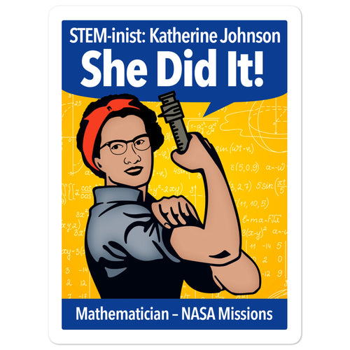 STEM-inist Katherine Johnson Stickers by Melanie Green