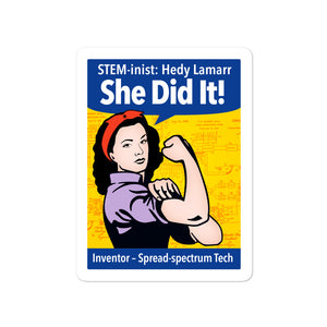 STEM-inist Hedy Lamarr Stickers by Melanie Green