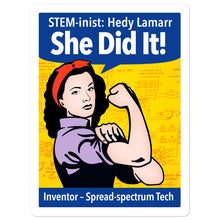 Load image into Gallery viewer, STEM-inist Hedy Lamarr Stickers by Melanie Green