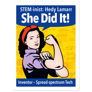 STEM-inist Hedy Lamarr Stickers by Melanie Green