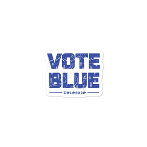 Vote Blue Colorado Stickers by Emily Mulvey - Blue