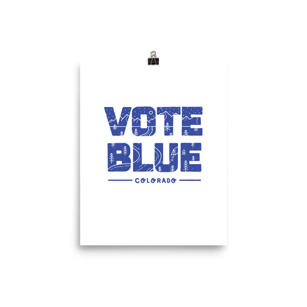 Vote Blue Colorado Poster by Emily Mulvey - Blue