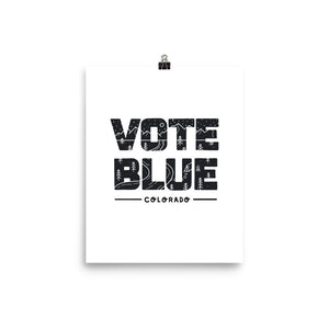 Vote Blue Colorado Poster by Emily Mulvey - Black