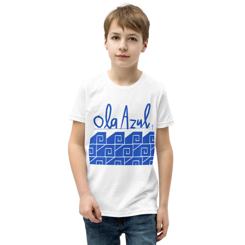 Ola Azul/Blue Wave Youth T-Shirt by Florencio Zavala