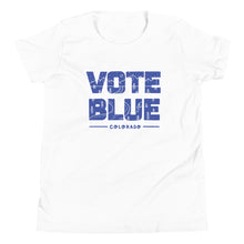 Load image into Gallery viewer, Vote Blue Colorado Youth T-Shirt by Emily Mulvey