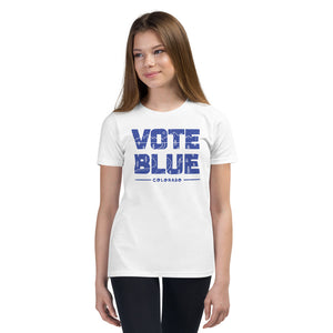 Vote Blue Colorado Youth T-Shirt by Emily Mulvey