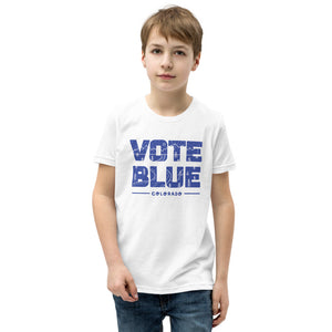 Vote Blue Colorado Youth T-Shirt by Emily Mulvey