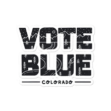 Load image into Gallery viewer, Vote Blue Colorado Stickers by Emily Mulvey - Black
