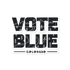 Vote Blue Colorado Stickers by Emily Mulvey - Black