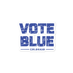 Vote Blue Colorado Stickers by Emily Mulvey - Blue