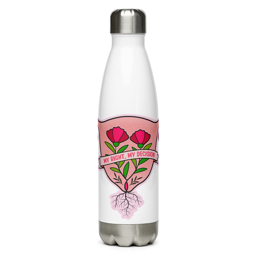 Flowering Uterus Stainless Steel Water Bottle by Luz Rodriguez